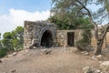 The ruins of ancient buildings are located on the territory of the catholic Christian Transfiguration Church located on Mount Royalty Free Stock Photo