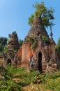 Ruins of ancient Burmese Buddhist pagodas Royalty Free Stock Photo