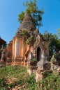 Ruins of ancient Burmese Buddhist pagodas Royalty Free Stock Photo