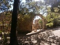 The ruins of an ancient castle in Laconi, Sardinia,Italy. Royalty Free Stock Photo
