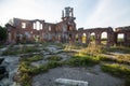 Ruins of an ancient castle Tereshchenko in Deneshi, Ukraine. Palace of 19th century Royalty Free Stock Photo