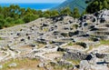 Ruins of ancient Celtic village in Santa Tecla - Galicia, Spain Royalty Free Stock Photo