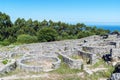 Ruins of ancient Celtic village in Santa Tecla - Galicia, Spain Royalty Free Stock Photo