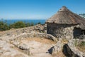 Ruins of ancient Celtic village in Santa Tecla, Galicia, Spain. Royalty Free Stock Photo