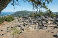 Ruins of ancient Celtic village in Santa Tecla, Galicia, Spain. Royalty Free Stock Photo