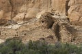 Ruined structures at the archeological site of Chaco Culture Historical Park