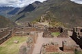 Ruins of ancient citadel of Inkas on the mountain, Pisac, Peru Royalty Free Stock Photo