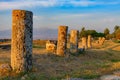 Ruins of the ancient city, antique columns, Hierapolis, Denizli Royalty Free Stock Photo