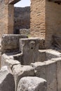 Ruins of an ancient city destroyed by the eruption of the volcano Vesuvius in 79 AD near Naples, Pompeii, Italy Royalty Free Stock Photo