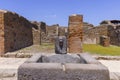 Ruins of an ancient city destroyed by the eruption of the volcano Vesuvius in 79 AD near Naples, Pompeii, Italy Royalty Free Stock Photo
