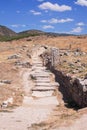 Ruins of the ancient city of Hierapolis. Pamukkale. Turkey Royalty Free Stock Photo