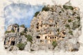 Ruins of the ancient city of Myra in Demre, Turkey Royalty Free Stock Photo