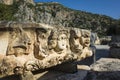 Ruins of ancient city of Myra in Demre, Turkey. Theatrical mask stone relief of ancient town of Myra Royalty Free Stock Photo