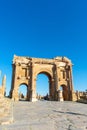 The Ruins of the ancient Roman City of Timgad in Batna, Algeria, built around 100 BC Royalty Free Stock Photo