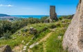 Ruins of the ancient city of Velia with the sea in the background, near Ascea, Cilento, Campania, southern Italy.