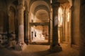 Ancient ruins of White church of Rose Valley in Cappadocia