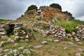 Ruins of ancient culture Sardinia Nuraghe tower