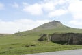 Ruins of ancient Enisala Fortress also referred as Heracleea Fortress on cloudy day in Dobrogea, Romania