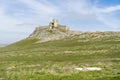 Ruins of ancient Enisala Fortress also referred as Heracleea Fortress on cloudy day in Dobrogea, Romania