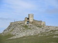 Ruins of ancient Enisala Fortress also referred as Heracleea Fortress on cloudy day in Dobrogea, Romania