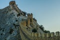 Ruins of an ancient fortress. ancient city. Fortress on the rocks. Ruined walls of a medieval castle on the mountain.