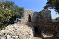 The ruins of the ancient fortress of the Crusaders in the north of Israel Royalty Free Stock Photo