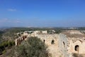 The ruins of the ancient fortress of the Crusaders in the north of Israel Royalty Free Stock Photo