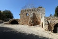 The ruins of the ancient fortress of the Crusaders in the north of Israel Royalty Free Stock Photo