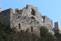 The ruins of the ancient fortress of the Crusaders in the north of Israel Royalty Free Stock Photo