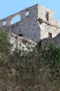 The ruins of the ancient fortress of the Crusaders in the north of Israel Royalty Free Stock Photo