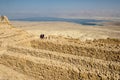 Ruins of the ancient fortress of Massada on the mountain near the dead sea in southern Israel Royalty Free Stock Photo