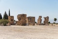 Ruins of the ancient Greco-Roman city of Hierapolis, Ruins of an ancient city in Turkey, Antique city. Travel in Turkey. Royalty Free Stock Photo