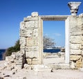 Ruins of ancient Greek basilica, Chersonesus, Krym Royalty Free Stock Photo