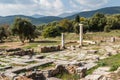 Ruins of the ancient Greek city of Messinia & x28;Messini, Messenia& x29; Royalty Free Stock Photo