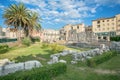 Ruins of the ancient greek doric temple of Apollo in Siracusa Royalty Free Stock Photo