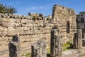 Ruins of the ancient greek doric temple of Apollo in Siracusa Royalty Free Stock Photo