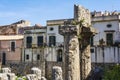 Ruins of the ancient greek doric temple of Apollo in Siracusa Royalty Free Stock Photo