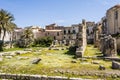 Ruins of the ancient greek doric temple of Apollo in Siracusa Royalty Free Stock Photo