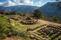 Ruins of an ancient greek temple of Apollo at Delphi, Greece Royalty Free Stock Photo