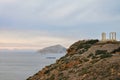 Ruins of an ancient Greek temple of Poseidon Royalty Free Stock Photo