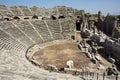 the ruins of the ancient Greek theater in Side, Turkey