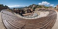 Ruins of the Ancient Greek Theater in Taormina, Sicily, Italy Royalty Free Stock Photo