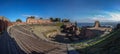 Ruins of the ancient Greek theater in Taormina, Sicily, Italy Royalty Free Stock Photo