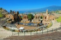 Ruins of the Ancient Greek Theater in Taormina, Sicily Royalty Free Stock Photo