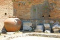 Ruins of the Ancient Greek Theater in Taormina, Sicily, southern Italy Royalty Free Stock Photo