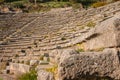 Ruins of an ancient greek theatre at Delphi, Greece Royalty Free Stock Photo