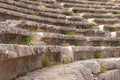 Ruins of an ancient greek theatre at Delphi, Greece Royalty Free Stock Photo