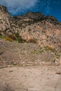 Ruins of an ancient greek theatre at Delphi, Greece Royalty Free Stock Photo