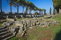 Ruins of ancient harbor in roman town Aquileia, Italy C