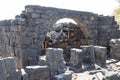 The ruins of the ancient Hebrew city Korazim Horazin, Khirbet Karazeh, destroyed by an earthquake in the 4th century AD, on the